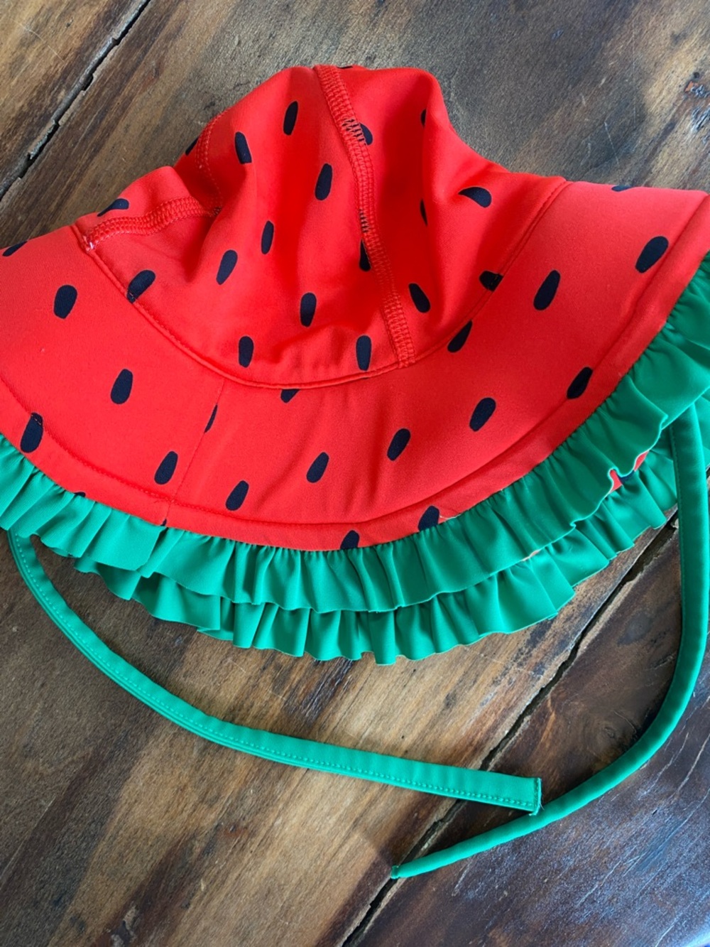 Hanna Andersson Watermelon Ruffle Sun Hat - Red & Green